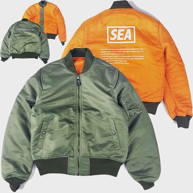 Mサイズ WIND AND SEA REVERSIBLE MA-1 OLIVE